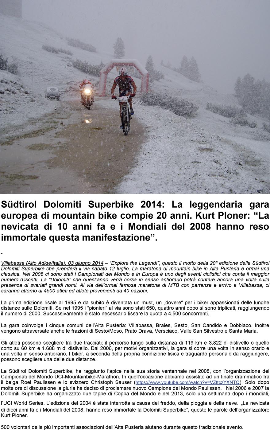 SUDTOROL DOLOMITI SUPERBILE 2014